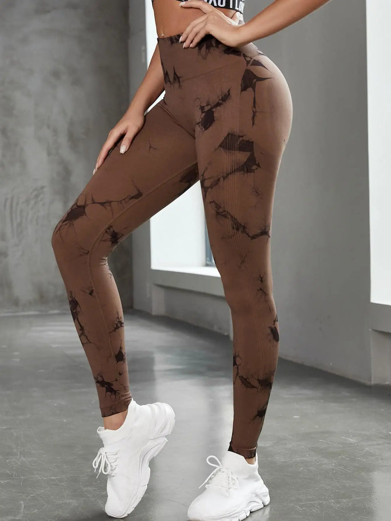 Mulheres sexy ginásio yoga leggings cintura alta push up leggins tie-dye sem costura fitness treino leggins esportes calças de corrida