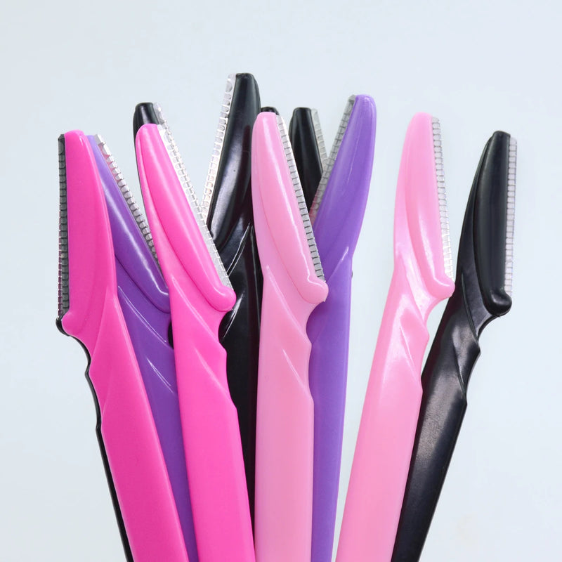 30 unidades/garrafa de lâminas de sobrancelha com recipiente, aparador de sobrancelhas faciais em estojo, remoção de pelos, lâminas seguras, ferramentas de corte