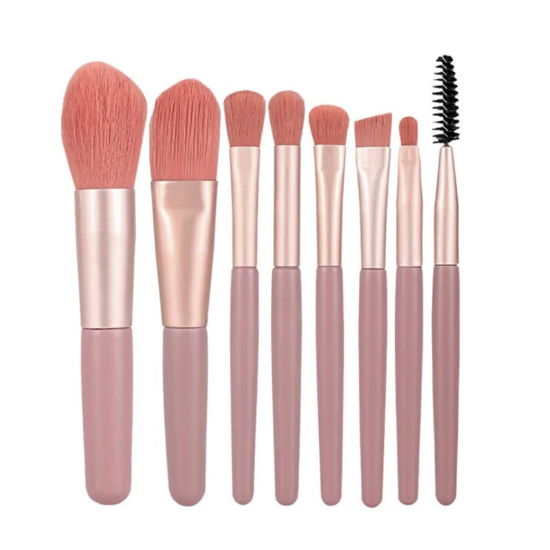 Kit c/ 8 Pincéis de Maquiagem com Estojo Transparente