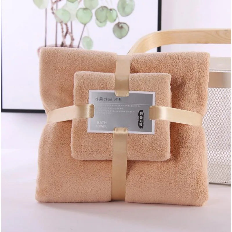 Conjunto de toalhas de banho, 2 peças, super macio, altamente absorvente, secagem rápida, veludo coral, toalha de banho para adultos, hotel e spa