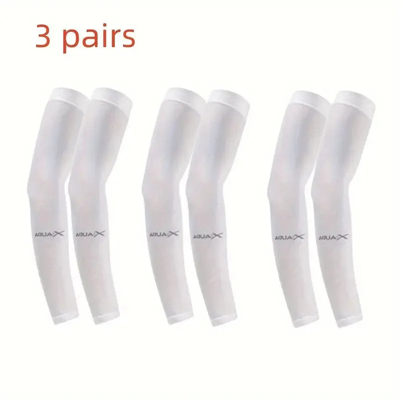 Mangas de proteção solar respirável, Equipamento de proteção UV para esportes, Condução, Aventuras ao ar livre, 3 Pares