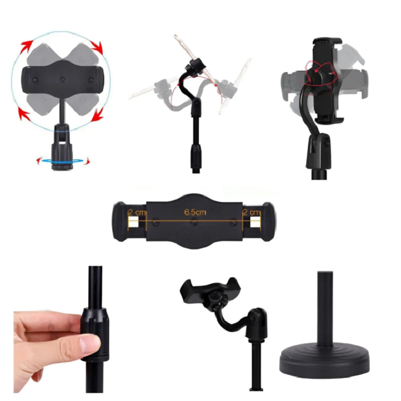 Suporte Tripé Para Mesa Celular Mini Pedestal Ajustável 360°