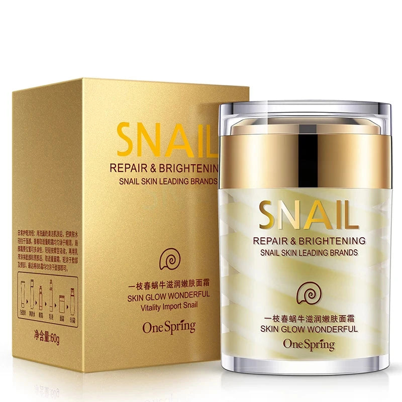 Creme de caracol para cuidados com a pele, creme de colágeno antienvelhecimento para clarear a pele, creme facial, desbota, olheiras escuras, remover bolsas para os olhos, soro para os olhos