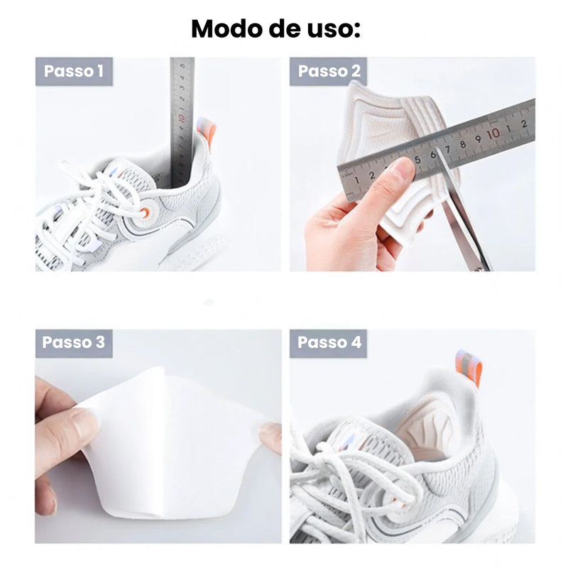 4 Protetor De Calcanhar Salto Alto Sapatos Tênis Ajustável Tecido Confortável