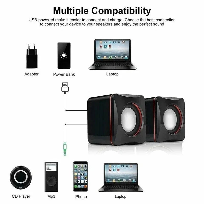 Alto-falante do computador 6wUSB alto-falante mini 2.0 alto-falante para laptop
