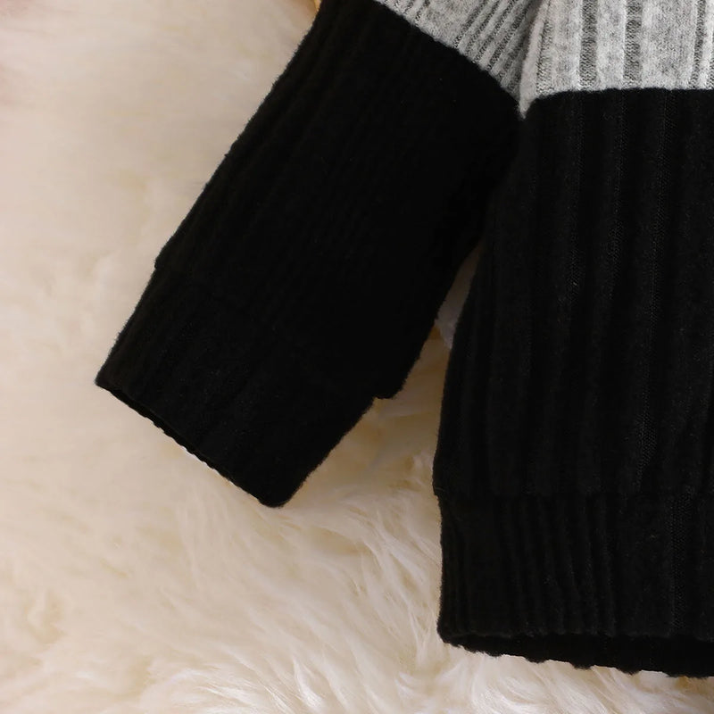 Conjunto de roupas de bebê meninos 3-24 meses manga longa suéter de inverno quente e calça longa roupa terno para bebê recém-nascido