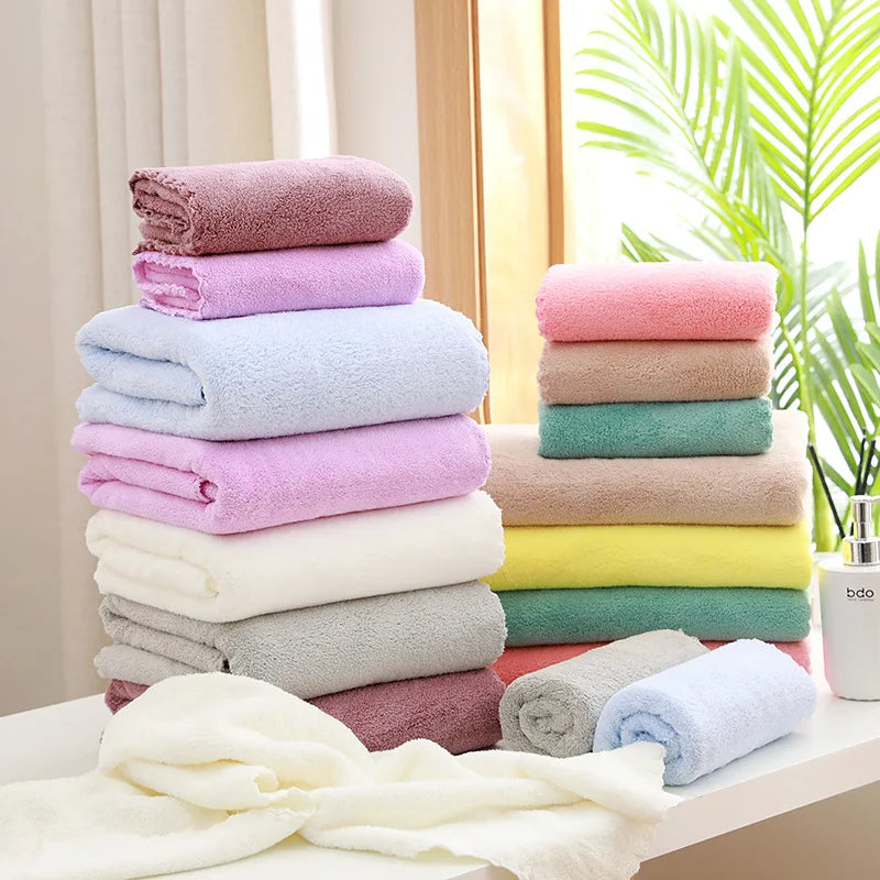 Conjunto de toalhas de banho, 2 peças, super macio, altamente absorvente, secagem rápida, veludo coral, toalha de banho para adultos, hotel e spa