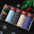 Boxer convexo respirável U dos homens, roupa interior confortável, shorts estampados, calcinha masculina, cuecas plus size, 5 peças por lote