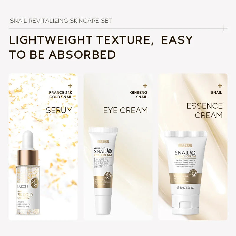 3 pçs/set LAIKOU Vitamina C 24K Golden Sakura Conjuntos de Cuidados com a Pele Creme Facial Soro Creme para os Olhos Hidratante Anti Rugas Kit de Cuidados Faciais