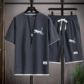 2025 moda e casual verão esportes ao ar livre terno dos homens respirável T-shirt shorts casual e elegante conjunto de duas peças