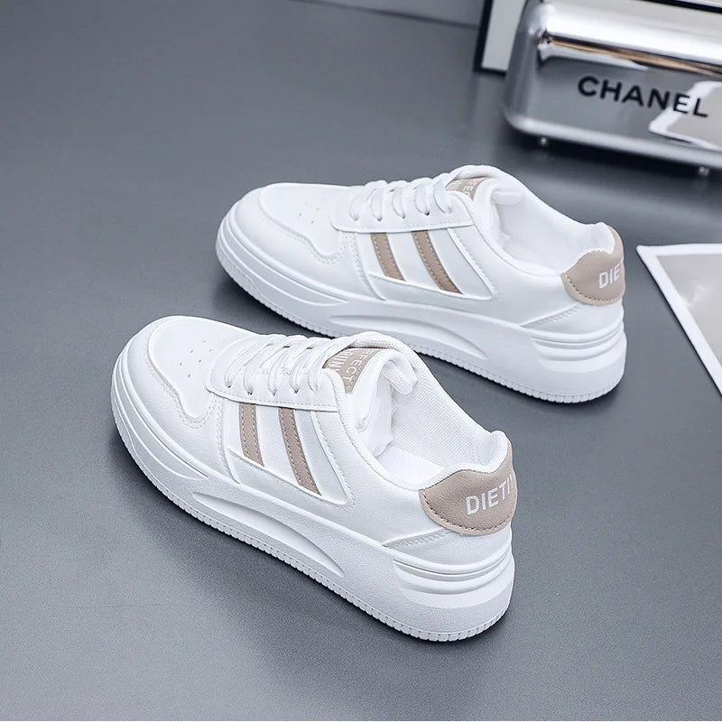 Sapatos casuais femininos sapatos esportivos resistentes ao desgaste e respiráveis sapatos brancos femininos tênis senhora simples 2025 novo