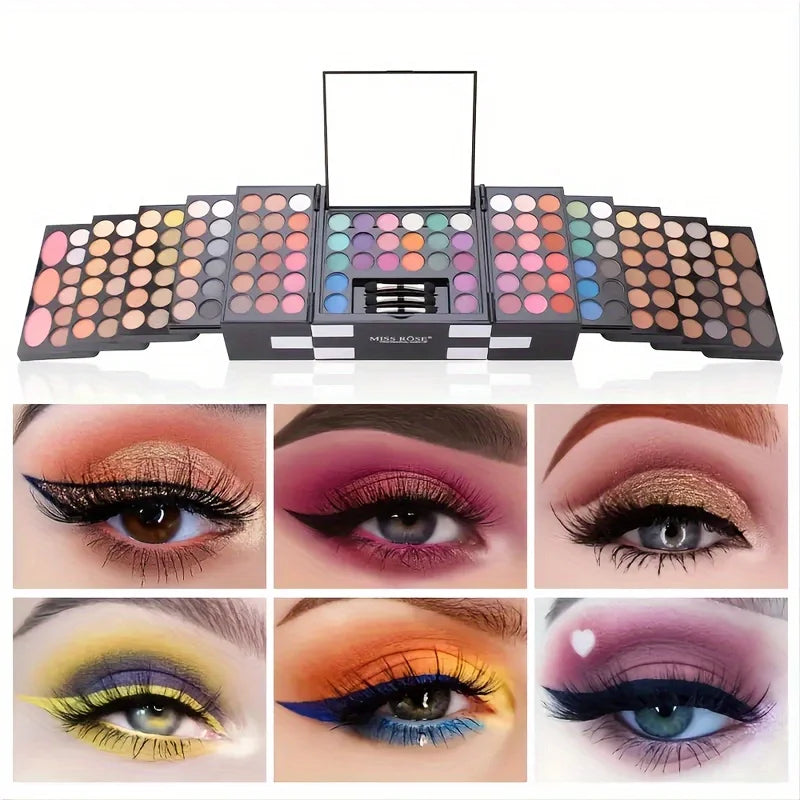 Sombra de olhos de 142 cores, blush de 3 cores, conjunto de maquiagem em pó de sobrancelha de 3 cores, maquiagem especial do maquiador
