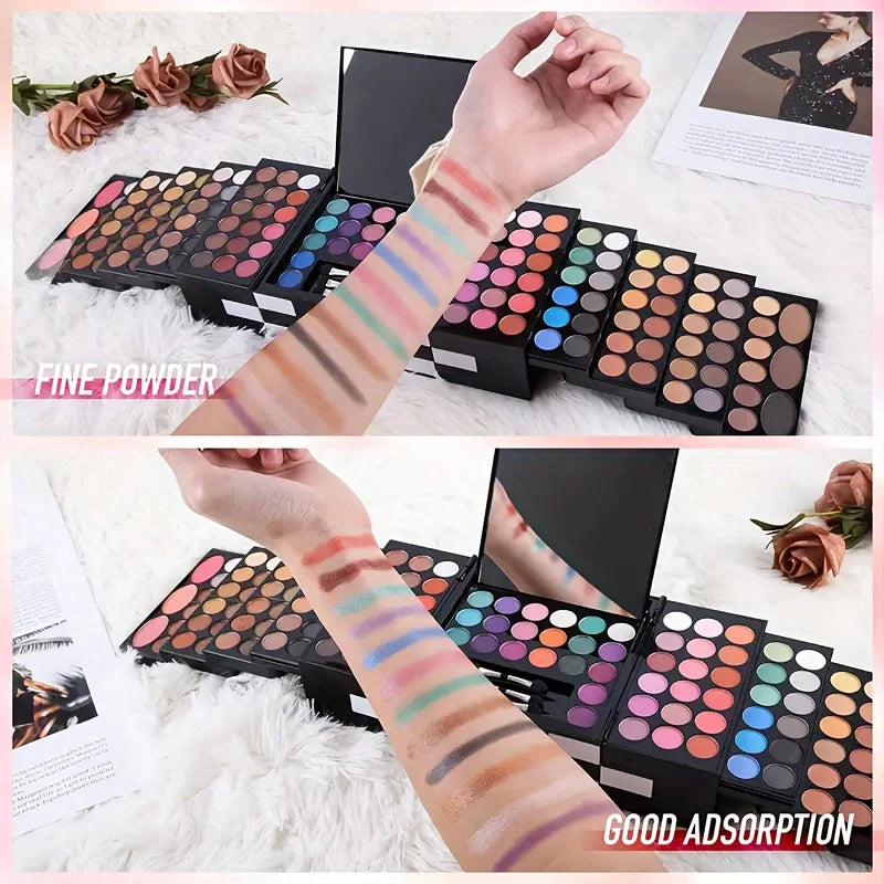 Sombra de olhos de 142 cores, blush de 3 cores, conjunto de maquiagem em pó de sobrancelha de 3 cores, maquiagem especial do maquiador