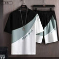 Verão t camisas para roupas masculinas casual gradiente conjunto tshirt verão correndo de duas peças oversize ginásio esporte calças curtas