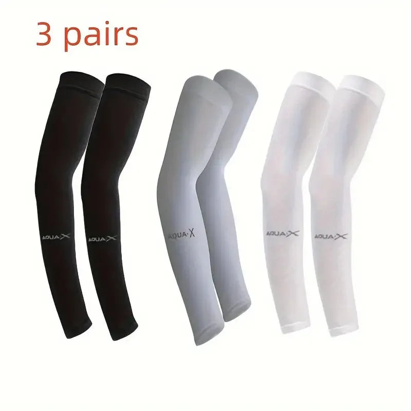 Mangas de proteção solar respirável, Equipamento de proteção UV para esportes, Condução, Aventuras ao ar livre, 3 Pares