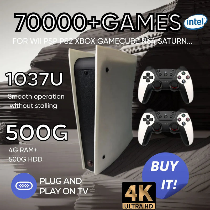 X5 60 + emuladores 500gb console de jogo retrô batocera 1037u 70000 + jogos para wii ps2 psp gamecube n64 alça sem fio 4k hd tvbox
