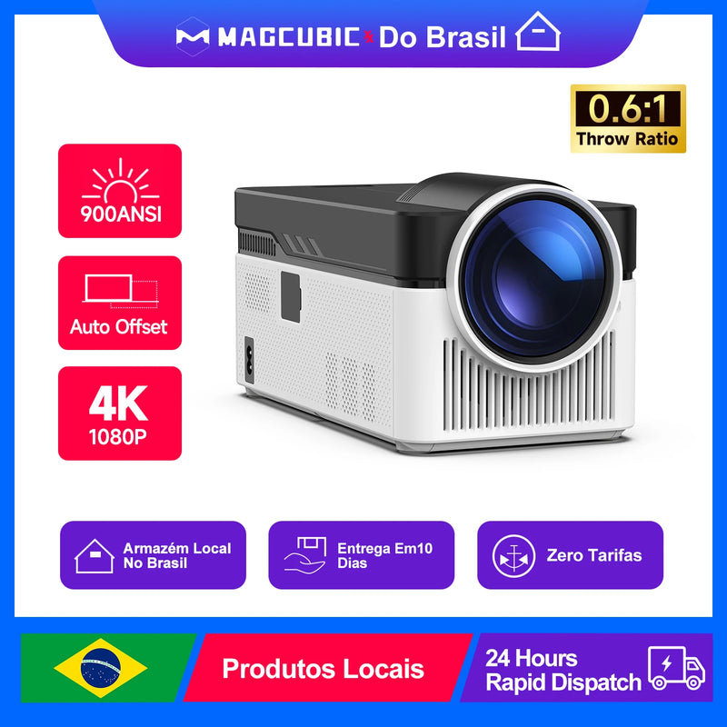 Magcubic 900ansi hy450 projetor 8k 1080p ultra curto lance allwinner h716 bt5.4 desligamento automático foco eletrônico voz de cinema em casa