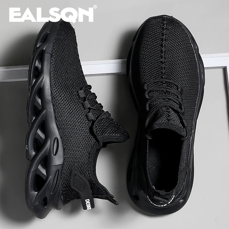 Homens esportes correndo preto sapatos de corrida tênis casuais marrom ao ar livre malha respirável feminino luz absorção de choque tênis preto