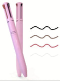 Delineador labial multifuncional 4 em 1, delineador e lápis de sobrancelha conjunto de 4 cores