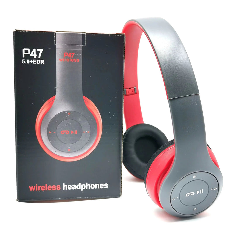 Bluetooth 5.0 Stereo P47 Headset, Jogo Desportivo Sem Fio, Série Dobrável, iPhone, Xiaomi