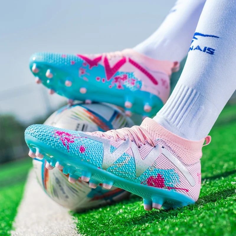 Botas de futebol profissional malha respirável juventude chuteiras antiderrapante tênis rápidos moda grama artificial sapatos de futebol