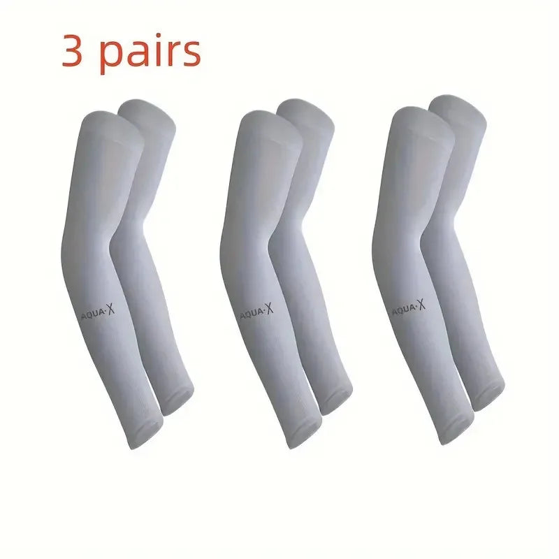 Mangas de proteção solar respirável, Equipamento de proteção UV para esportes, Condução, Aventuras ao ar livre, 3 Pares