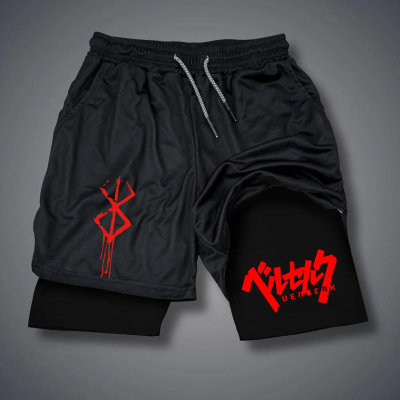 Shorts de compressão 2 em 1 para homens, academia, treino, corrida, com bolsos para telefone, atlético, secagem rápida, roupas esportivas
