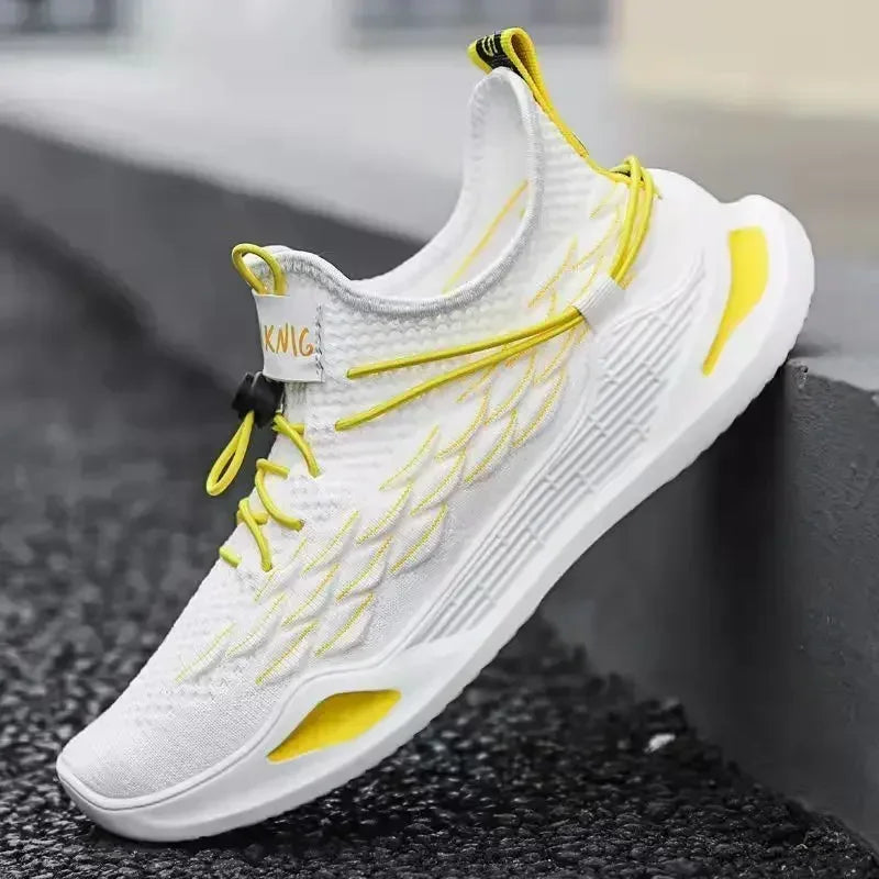 Sapatos casuais masculinos leves respiráveis sapatos brancos planos com cadarço tênis de skate masculino