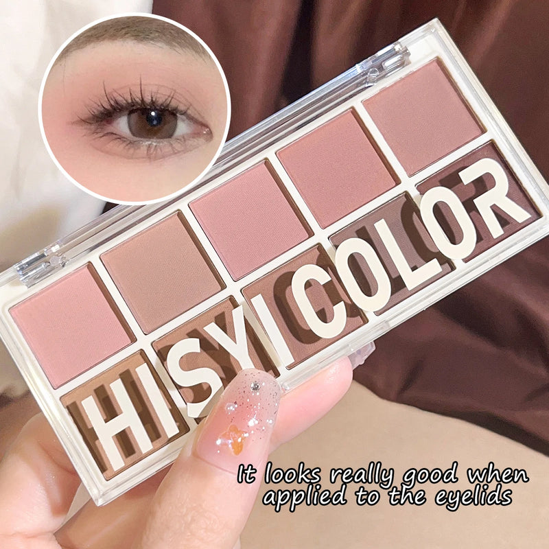 Star Rejuvenation Eye Shadow Pearl, pó de desejo puro, placa marrom, maquiagem barata diária suave, rosa fosco, dez cores