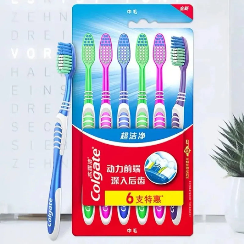 Six Packs Toothbrush Tooth Cleaning Família Casal Fine Soft Medium Hair Travel Suit para homens e mulheres Back Tooth Cleaning