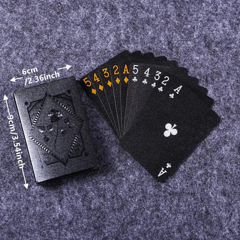 Cor preto ouro jogando cartão de jogo grupo à prova dwaterproof água poker terno magia dmagic pacote jogo de tabuleiro presente coleção