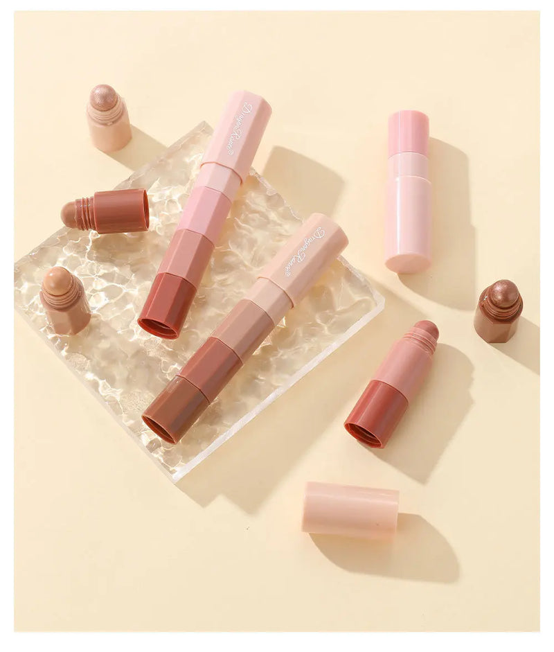 Dragon Ranee-Lápis de Sombra Preguiçoso, Impermeável, Não-Cascão Highlighter, Lápis Silkworm, Perolado, Conjunto de 4 cores