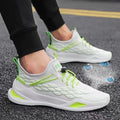 Sapatos casuais masculinos leves respiráveis sapatos brancos planos com cadarço tênis de skate masculino