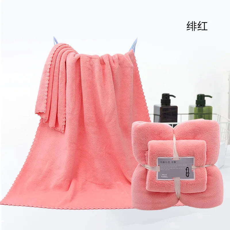Conjunto de toalhas de banho, 2 peças, super macio, altamente absorvente, secagem rápida, veludo coral, toalha de banho para adultos, hotel e spa