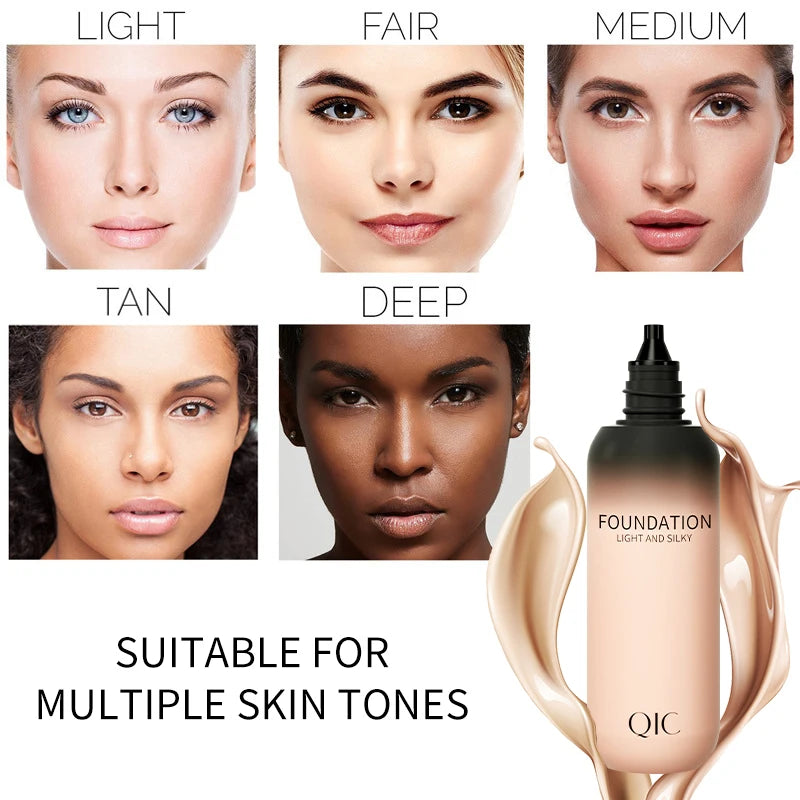 Creme líquido da fundação 30ml, impermeável, controle do óleo, base do acne, composição, hidratação, matte, ocultador, cosmético