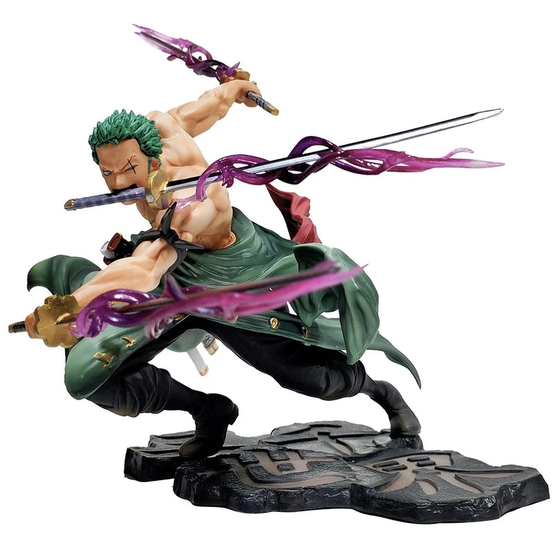One Piece Anime Action Figure, GK Roronoa Zoro, Três Lâminas, Manga Sa-maximum, Estátua, Modelo de Coleção, Brinquedo, Quente, 10cm