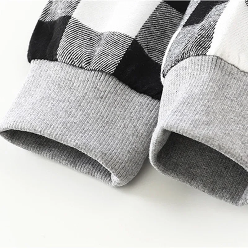 Camisas infantis com capuz, roupas infantis para meninos e meninas, camisas xadrez, casaco para primavera e outono, jaqueta de manga comprida, roupas de fundo
