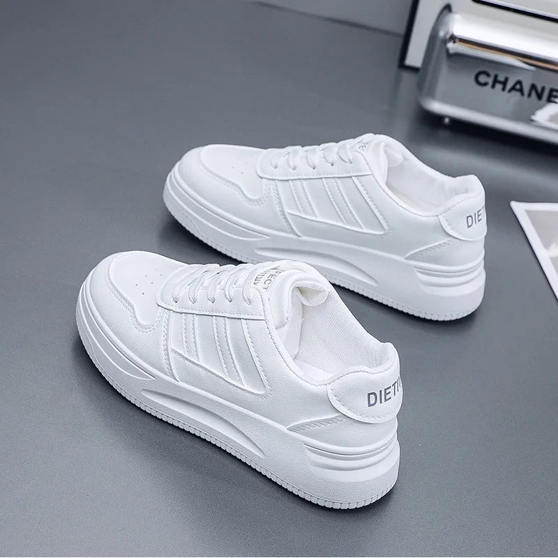Sapatos casuais femininos sapatos esportivos resistentes ao desgaste e respiráveis sapatos brancos femininos tênis senhora simples 2025 novo