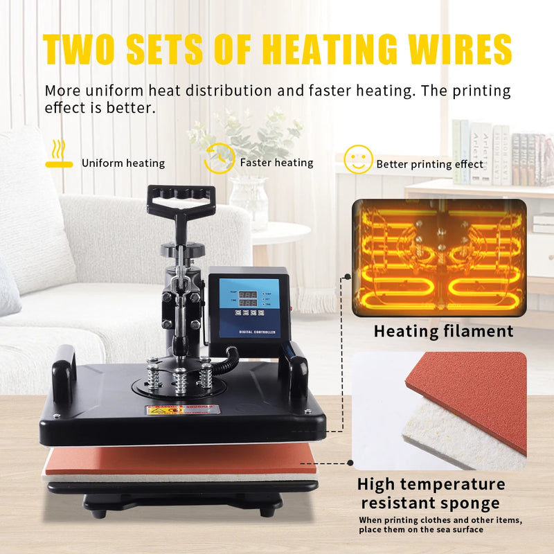 15 em 1 combo muntifuncional sublimação máquina de imprensa térmica tshirt impressora de transferência de calor para caneca/boné/futebol/garrafa/caneta/sapatos