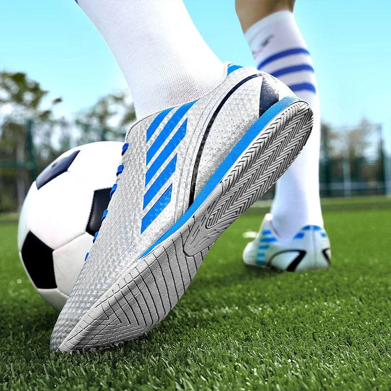 Sapatos de futebol originais dos homens botas de futebol criança cravejada tênis de futebol antiderrapante tênis de treinamento turf futsal formadores