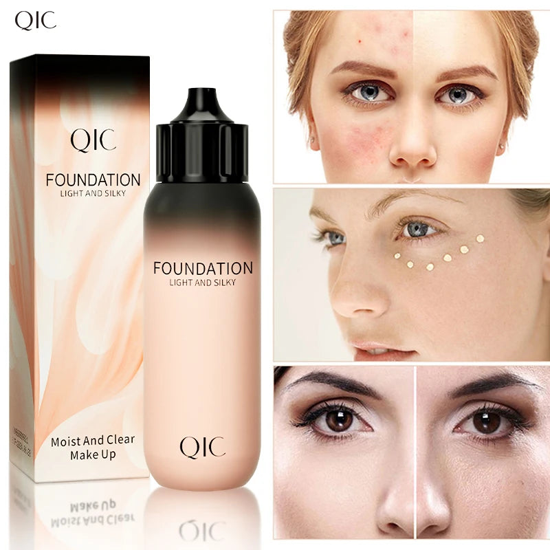 Creme líquido da fundação 30ml, impermeável, controle do óleo, base do acne, composição, hidratação, matte, ocultador, cosmético