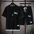 2025 moda e casual verão esportes ao ar livre terno dos homens respirável T-shirt shorts casual e elegante conjunto de duas peças