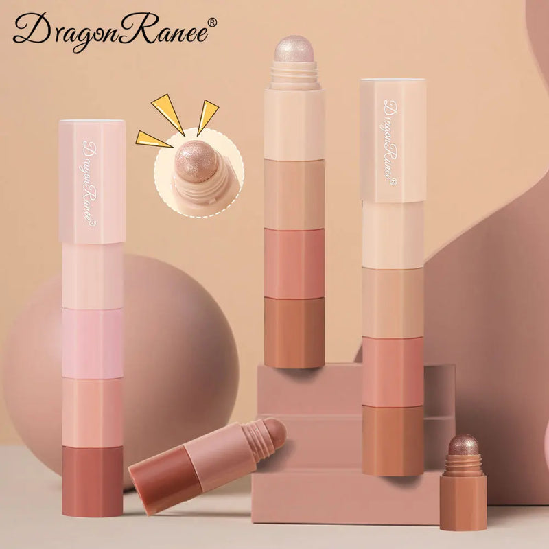 Dragon Ranee-Lápis de Sombra Preguiçoso, Impermeável, Não-Cascão Highlighter, Lápis Silkworm, Perolado, Conjunto de 4 cores