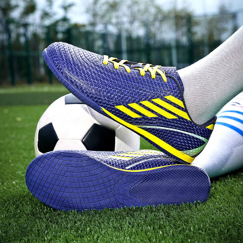 Sapatos de futebol originais dos homens botas de futebol criança cravejada tênis de futebol antiderrapante tênis de treinamento turf futsal formadores