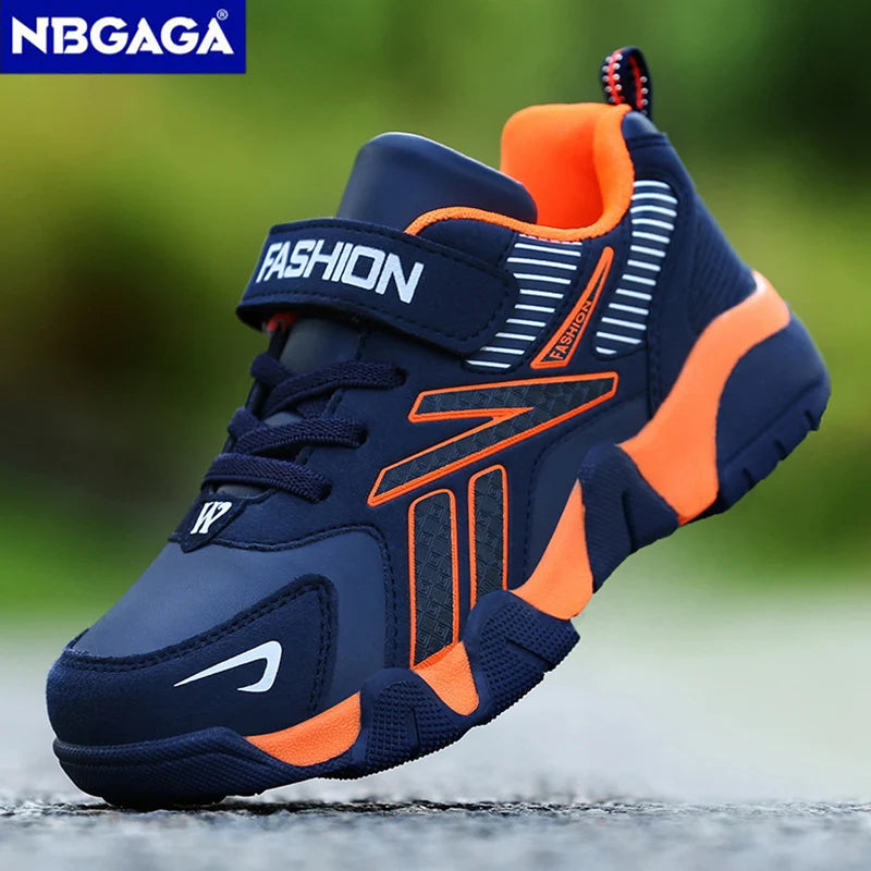 Tênis de couro infantil, sapatos de meninos, casual, tênis, corrida, escola, esportes, crianças, meninos, moda, sapatos de caminhada, 7-12 anos