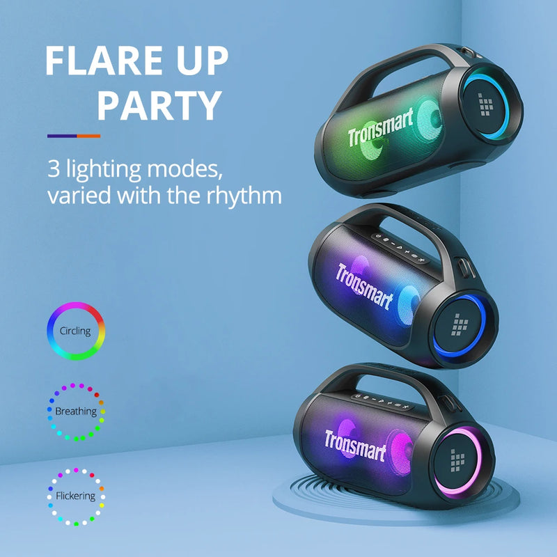 Caixa de soml! Alto-falante portátil poderoso Tronsmart Bang SE com Bluetooth 5.3, alça portátil, 24 horas de reprodução, para festa,