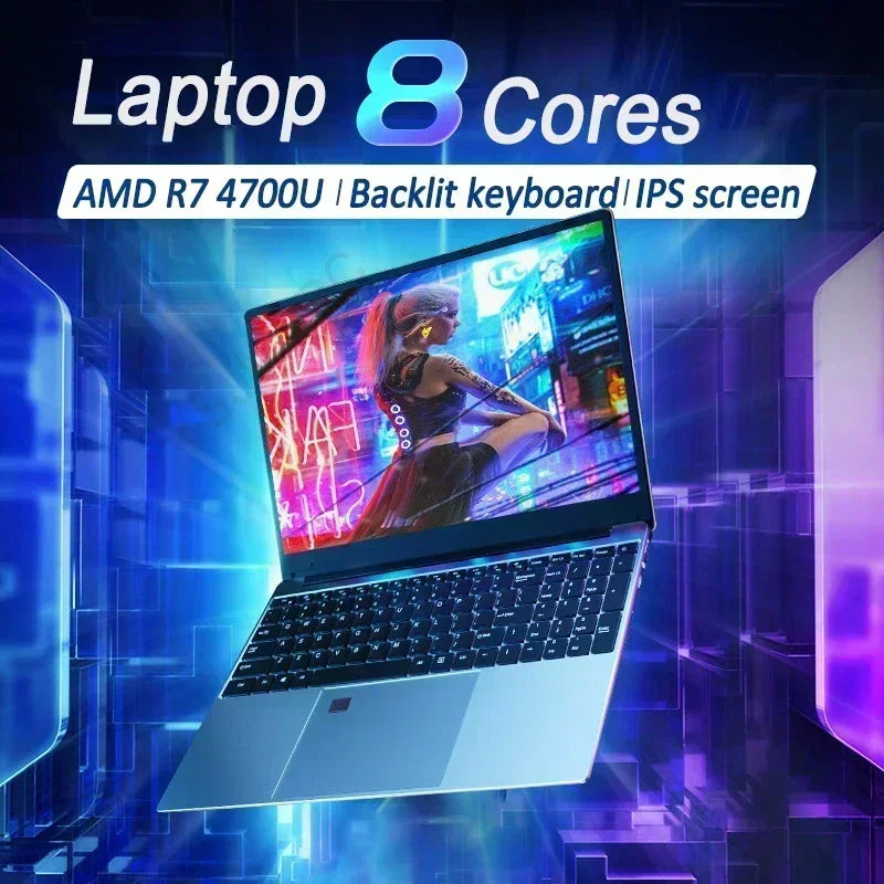 2024 ultrabook laptop amd r7 4700u/r5 4500u teclado retroiluminado windows 36gb ddr4 2tb desbloqueio de impressão digital notebook para jogos