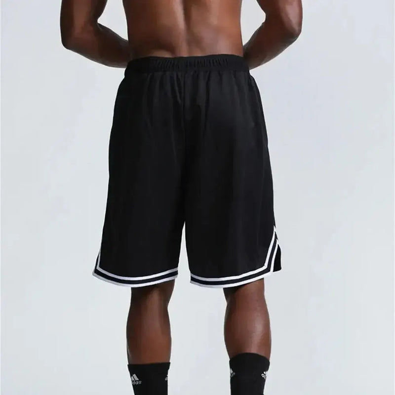Calção esportiva casual de 5 pontos masculino, calça de basquete solta, fina de malha, roupa exterior, grande, tendência, verão