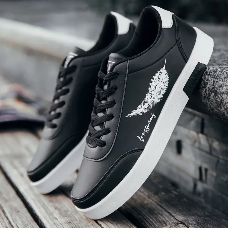 Branco masculino sapatos esportivos na moda sapatos casuais homem de couro apartamentos conforto resistente tênis casuais masculinos zapatillas de hombre