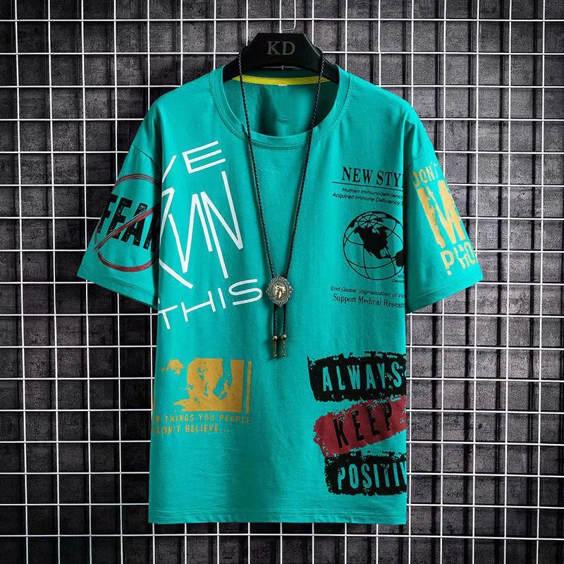 Camisas dos homens de verão Harajuku Moda Coreano Impressão Manga Curta Tops Tee Men Casual Men Clothing Streetwear Tendência T Shirts